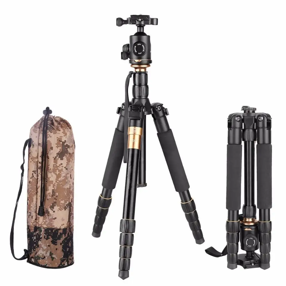 QZSD Q666 штатив с Q-02 поворотной головкой на 360 градусов для камеры nikon Canon Pentax sony Olympus Алюминиевый Гибкий штатив