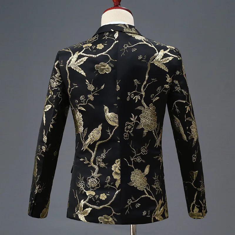 Мужской костюм-смокинг с вышивкой Королевского синего зеленого красного цветов |