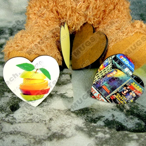 10 шт./лот сублимационные пустые DIY магниты на холодильник деревянное сердце МДФ Личная наклейка на холодильник креативные магниты подарок на день рождения