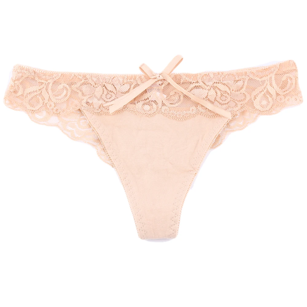1PC High Quality Fashion Sexy Lady Thongs Lace Cotton Floral Sheer Underwear Soft Comfortable Lingeries Briefs Women Panties