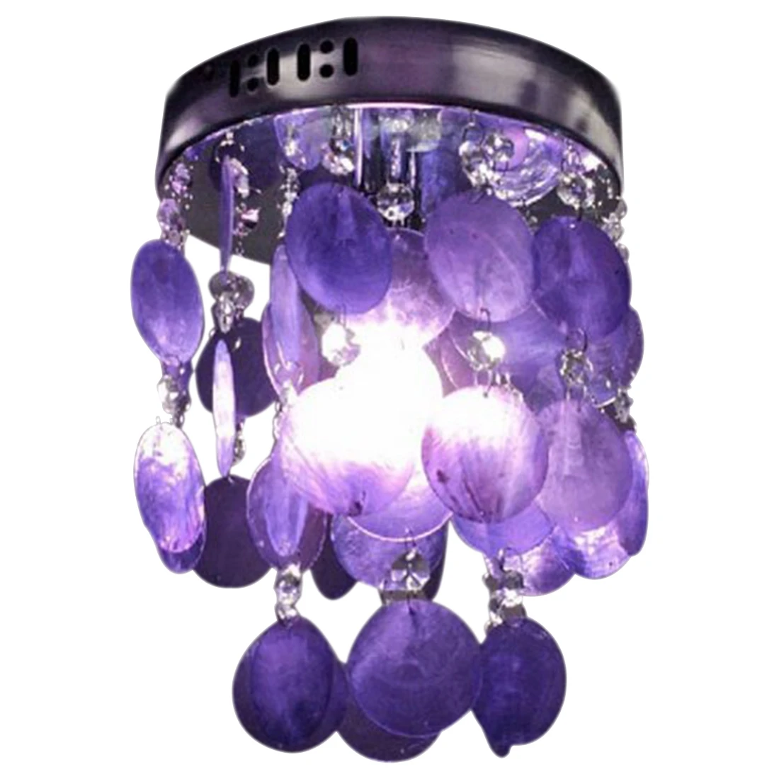 Ребенок Спальня Фиолетовый Кристалл В виде ракушки подвесной светильник люстра