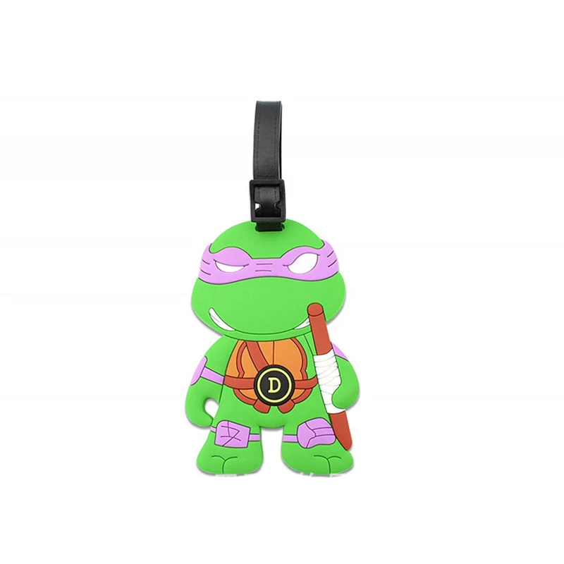TMNT бирка для чемодана мультфильм ID адрес Держатель Силиконовый багажный ярлык переносная бирка аксессуары для путешествий - Цвет: 3