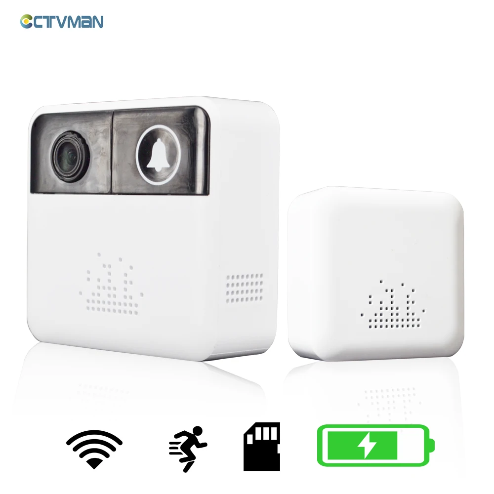 CTVMAN видеодомофон Беспроводная дверная камера мини с питанием от аккумулятора IP Wi-Fi дверной телефон двухсторонний аудио дома видео двери просмотра