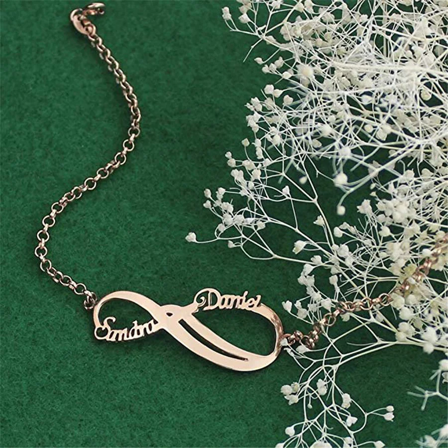 

Infinity Names Bracelet Personalized Custom 2 Names Bracelet Infinity Jewelry for Gift 3 Colors