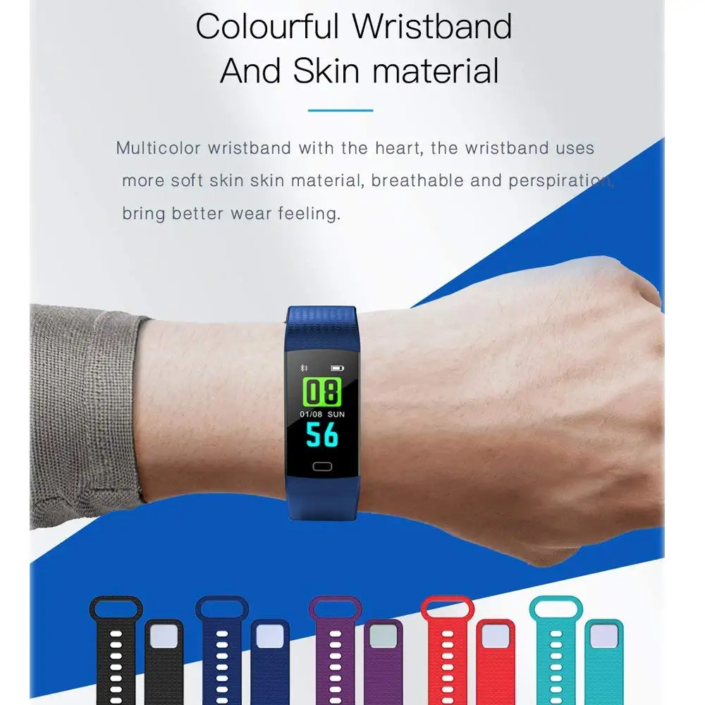 Смарт браслет Y5 спортивные часы с цветным экраном монитор сердечного ритма