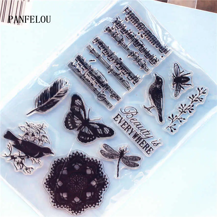 PANFELOU движение птицы прозрачный штамп DIY силиконовые уплотнения
