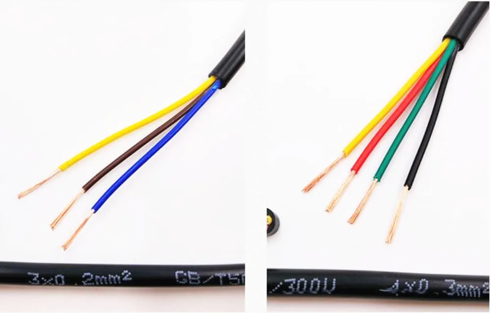 22 AWG 0.3MM2 RVV 2/3/4/5/6/7/8/10/12/14/16/18 ядер шпильки Медный провод электрический кабель RVV черного цвета