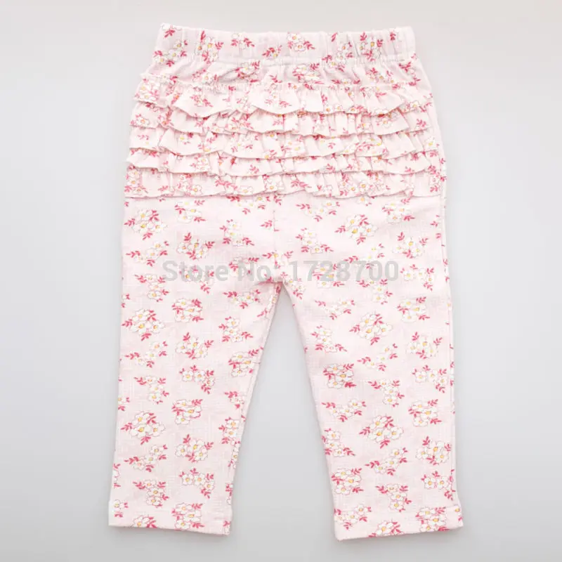 Owlzz девичьи штаны с оборками Детские хлопковые цветы розовый синий волнистые
