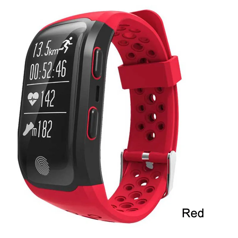 Red Greentiger S908 смарт-браслет Bluetooth gps IP68 водонепроницаемый смарт-браслет монитор сердечного ритма фитнес-трекер умный Браслет - Цвет: Red