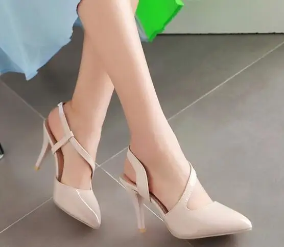 2017 платье острым носом насосы большой размер 32 43 летние женские сандалии