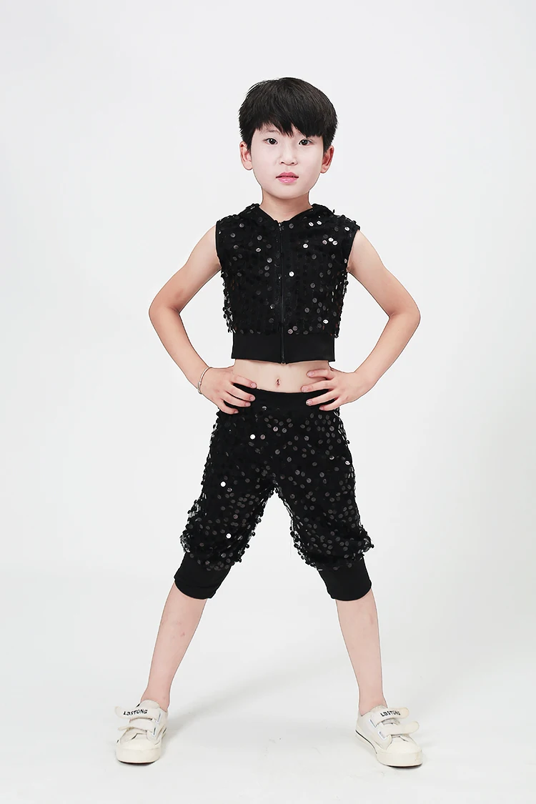 Детская одежда в стиле хип хоп с блестками Повседневная рубашка Укороченный