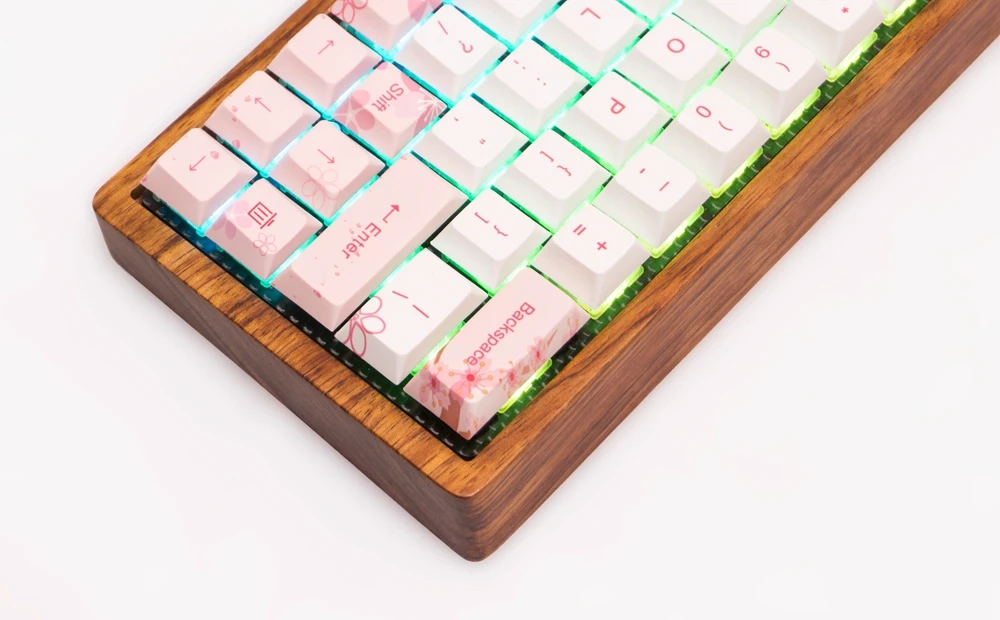 GK64 механическая клавиатура 64 клавишная краситель sub keycaps Деревянный