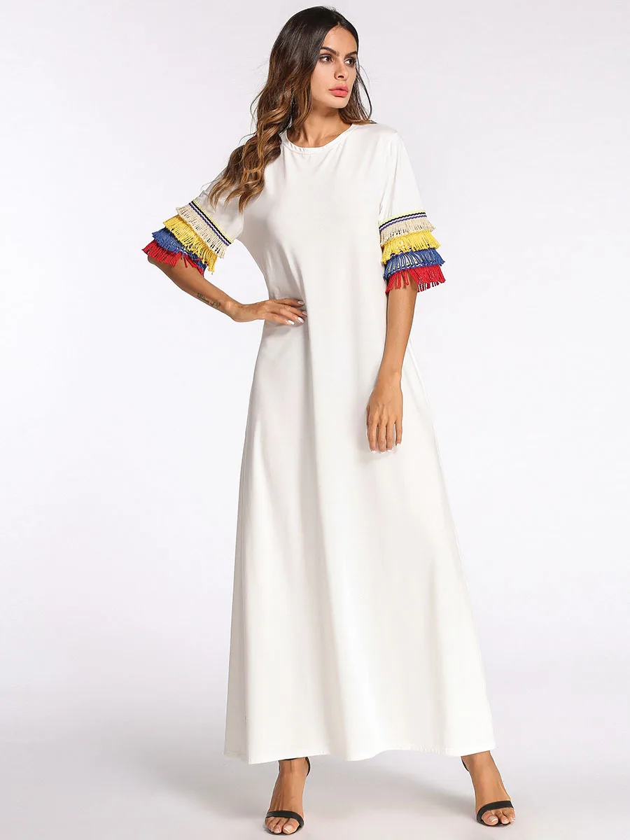 Женские летние повседневное макси платья 2018 для женщин Винтаж Рамадан костюмы O