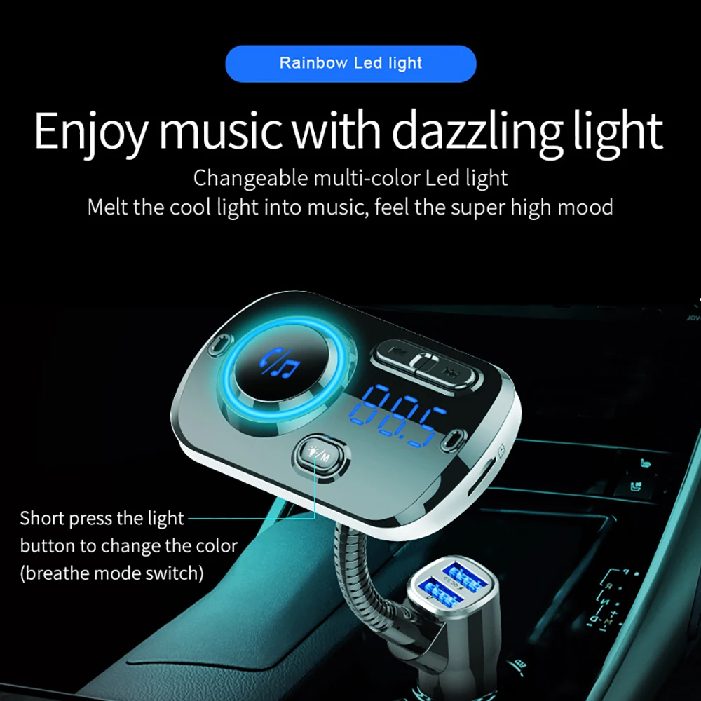 USB quick charge 3 0 Автомобильное зарядное устройство Bluetooth fm передатчик MP3 плеер