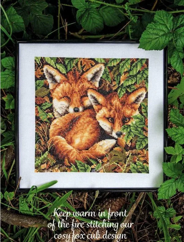 Top Quality Beautiful Lovely Counted Cross Stitch Kit Cosy Fox Foxes Fire Animal Love Passion | Дом и сад
