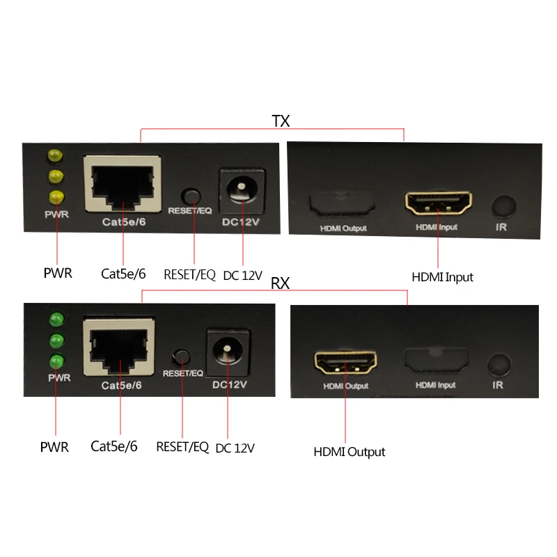 HDMI расширитель приемник передатчик кабель Cat5e/Cat6 UTP RJ45 LAN Ethernet до 50 м поддержка 1080P