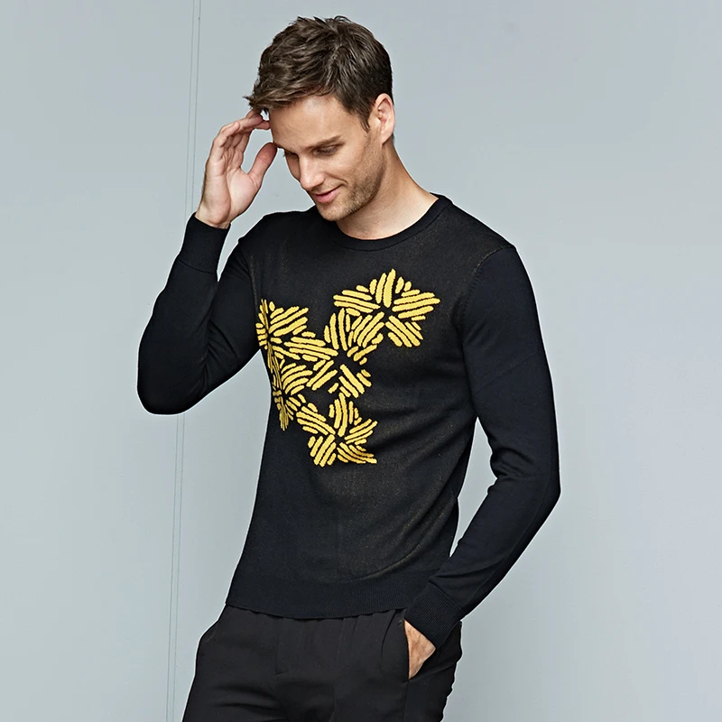 Men's Sweaters High Quality Slim Fit Warm 2018 New Brand Men Fashion Cotton Pullover Male Black Long Sleeves Clothing Size M 3XL | Мужская