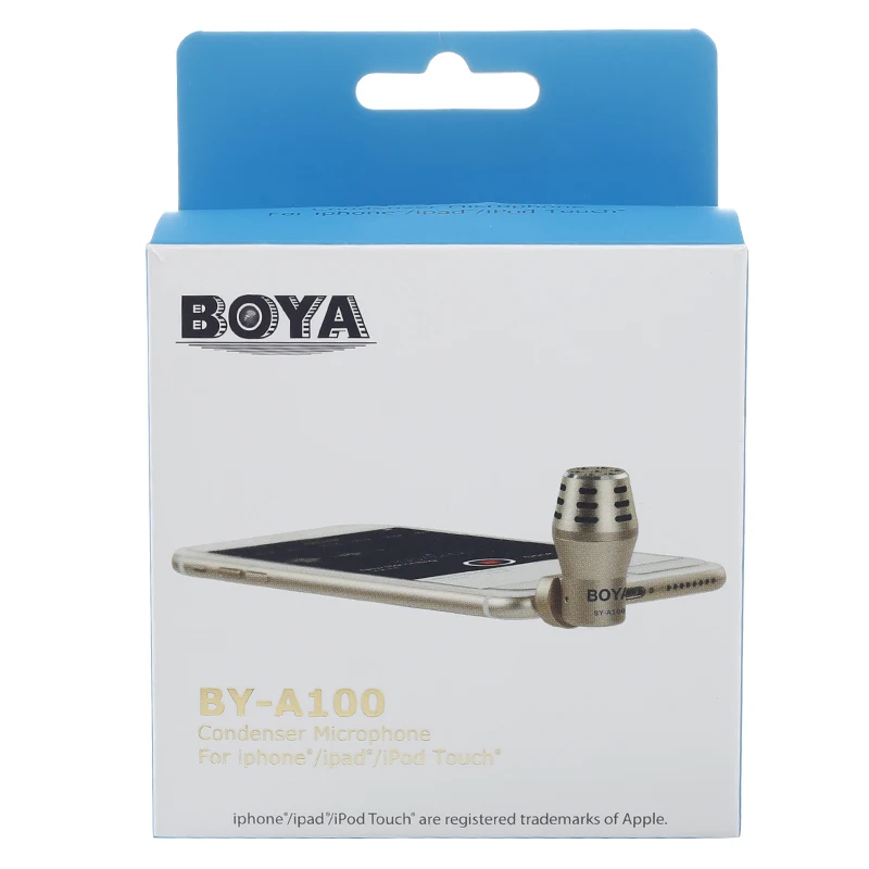 BOYA BY-A100 всенаправленный конденсаторный микрофон для iPhone 7 6 6s 5 5s iPad iPod трансляции