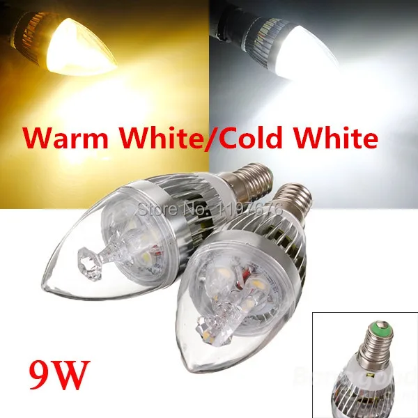 

E14 LED Candle Bulb Light 3*3W B22 E27 High Power 9W LED Bulb Lighting Lamp AC85-265V Warm White/Cold White 10pcs/lot free ship