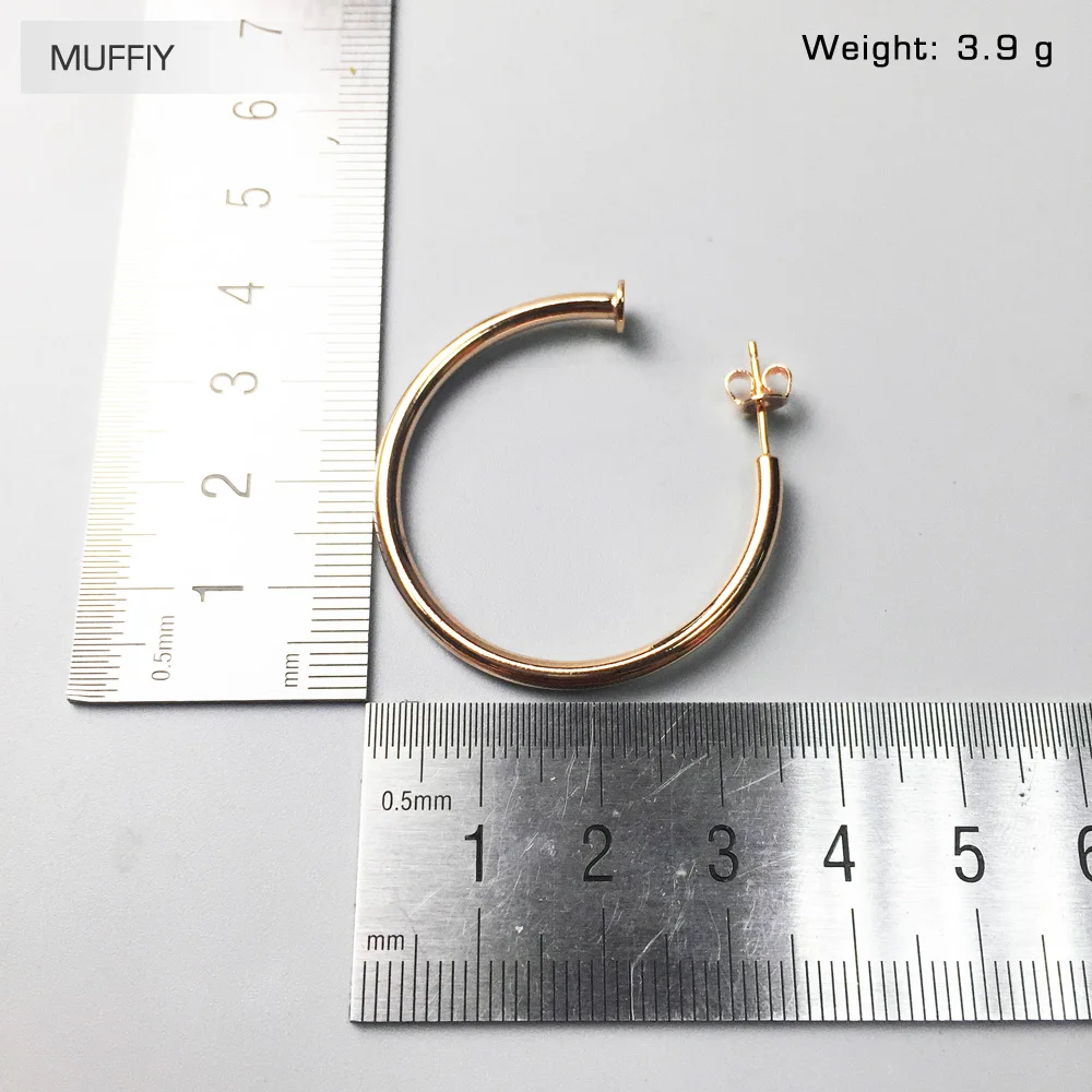 Серьги кольца из розового золота Блестящие модные хорошие ювелирные украшения