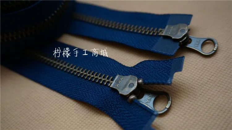 YKK молния 5 металлическая зеленая бронзовая двойная открытая 60-120 см синяя-пальто