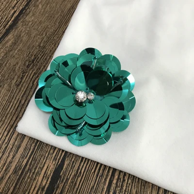green Многоцветный большой ручной гвоздь из бисера кусок цветок патч Одежда Сумки Обувь DIY аксессуары декоративные цветы 3D аппликация - Цвет: green