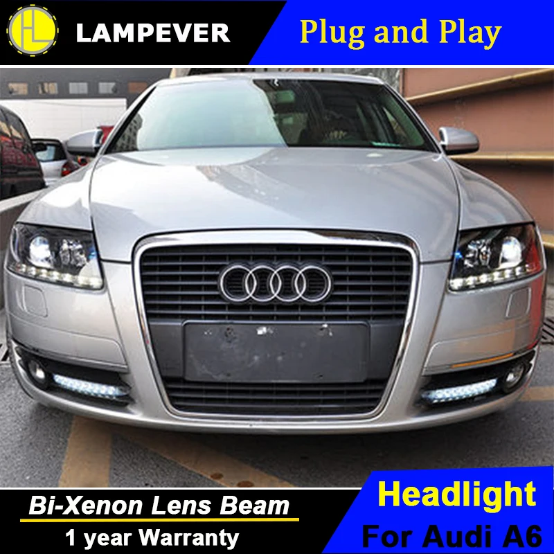 Lampever Стайлинг для A6 C5 фары 2005-2008 светодиодный ные DRL линзы двойной луч H7 HID
