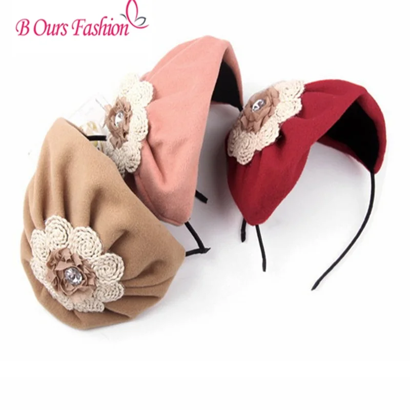 Женский обруч для вечерние зимний волос с бархатным цветком|girls headbands|headband styleshair