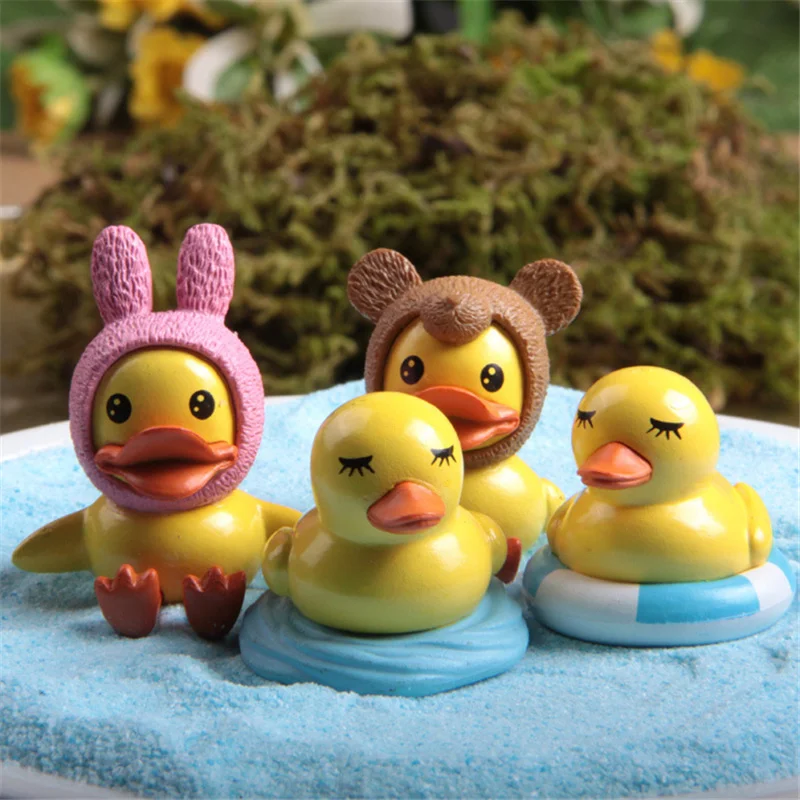 4 шт./компл. мини милые украшения утки счастливые для торта на день рождения