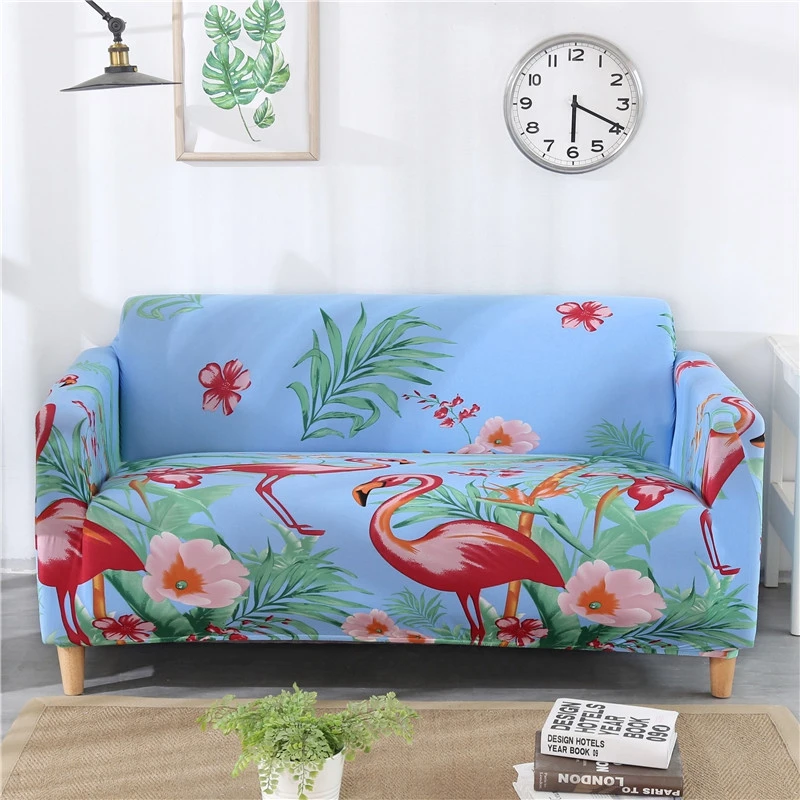 Crane Pattern Sofa Covers L Shape Slipcover Stretch Four Season Furniture Protector Corner Cover 1/2/3/4 seater | Дом и сад