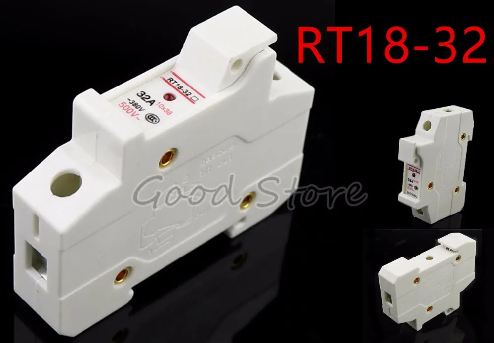 1 шт. RT18-32 AC 380V 32A полюс P 10x38 мм DIN рейка держатель предохранителя основа |