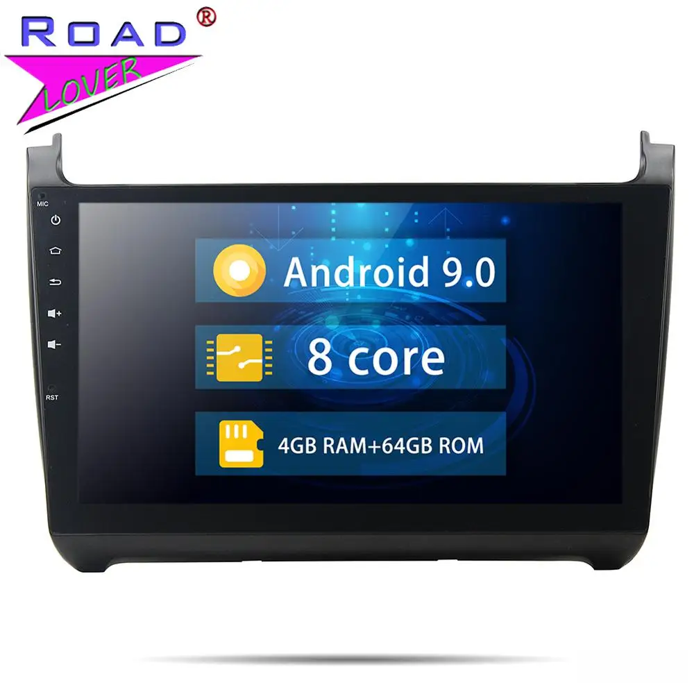 Автомагнитола с Android 9 0 автомобильный мультимедийный плеер для Volkswagen VW Polo 2015 2Din 10 1
