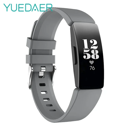 YUEDAER ремешок для Fitbit inspire Band Для Fitbit inspire HR ремни силиконовый мягкий ТПУ Браслет для Fit Bit inspire аксессуары - Цвет: Gray