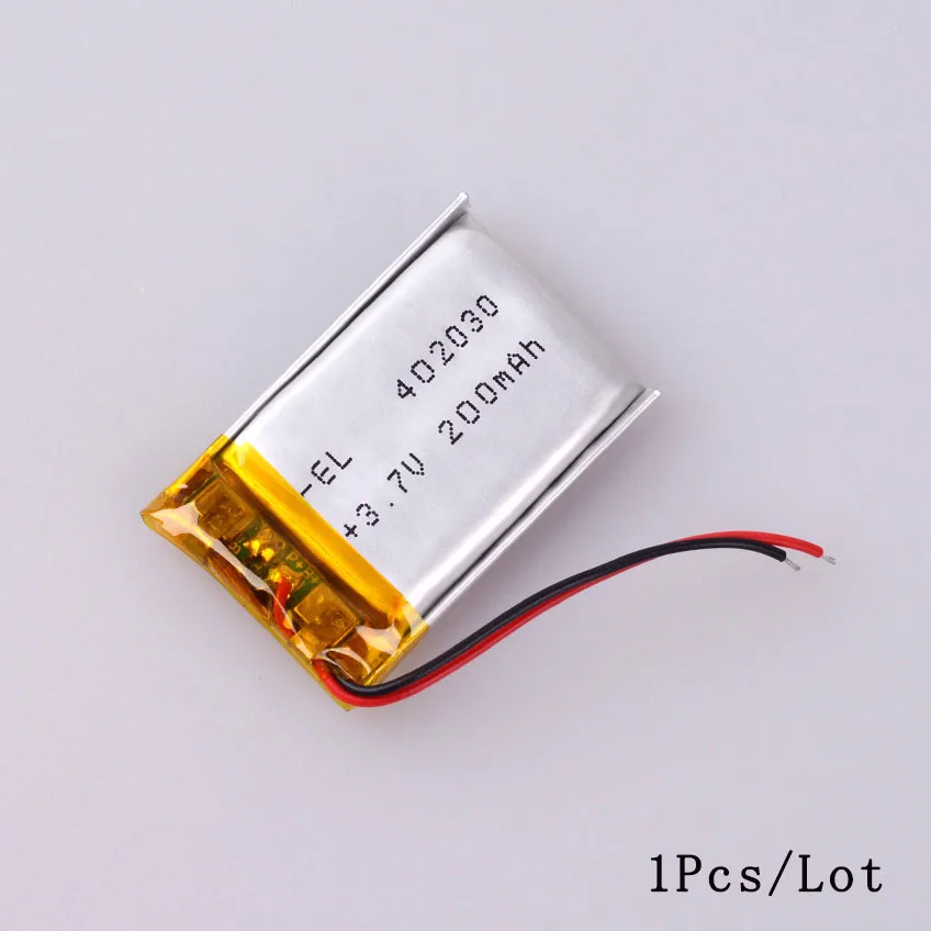 1PC 3,7 V 402030 200mAh литий-полимерный аккумулятор li-po для mp3-плеера регистратора dvr t BT батареи клавиатуры - Цвет: 1PC