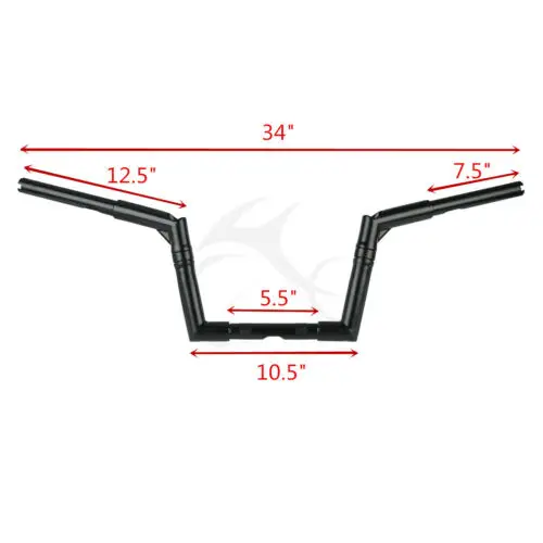 Мотоцикл " 1-1/4" подъем широкий руль мотоцикла вешалка жира для Harley Sportster 883 1200 XL Forty-Eight Dyna Lowrider черный