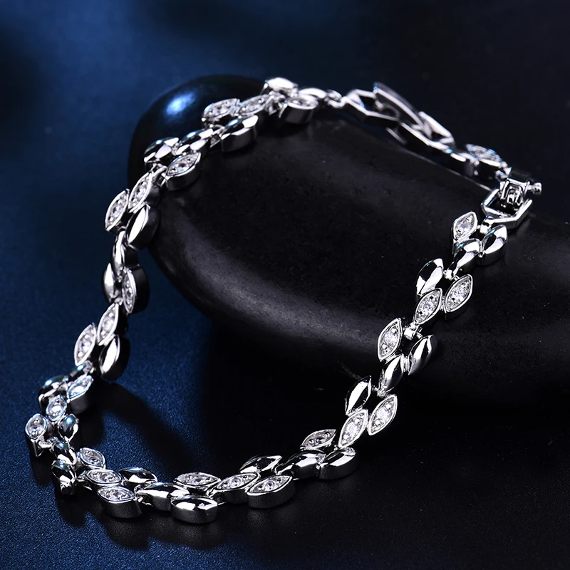 Женский браслет с цепочкой GULICX Большой кристаллами из фианита AAA|bracelets for|bracelets for