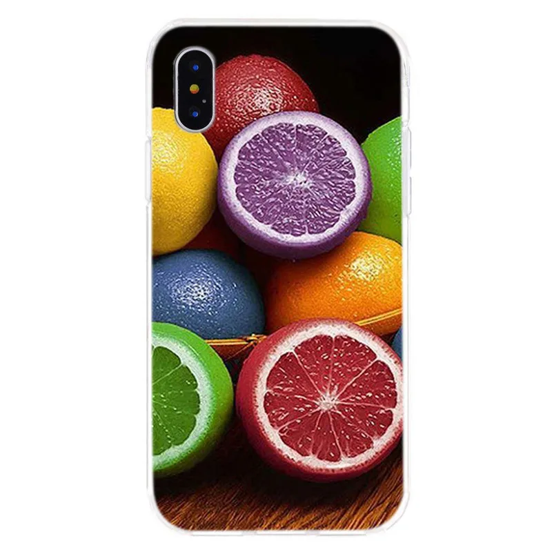 Чехлы для телефонов iPhone6 6S 8 7 plus XS Max X XR милый фруктовый мягкий силиконовый