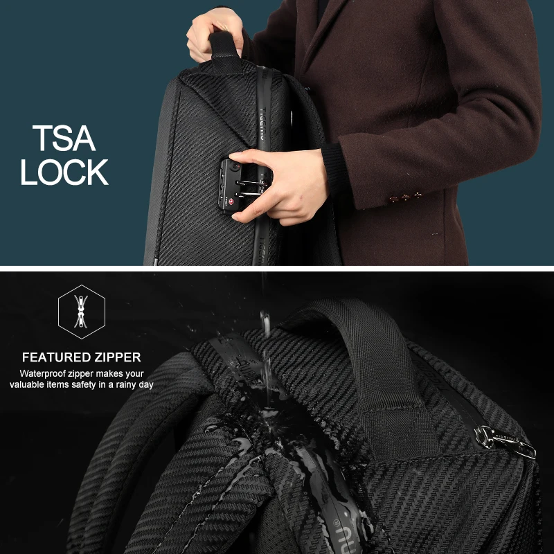Tigernu RFID 15.6 дюймовый ноутбук Рюкзак TSA Lock Анти Вор брызгозащищенный Бизнес Мужчины