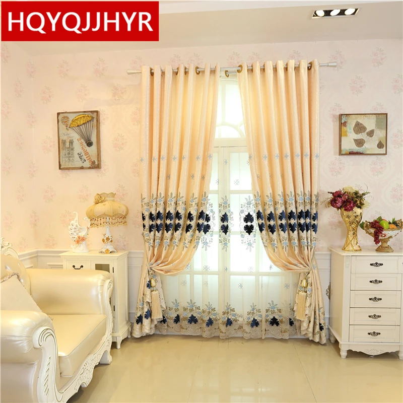 

European-style luxury villas decorated with blackout Curtains for the Living Room bedroom five-star hotel customized products