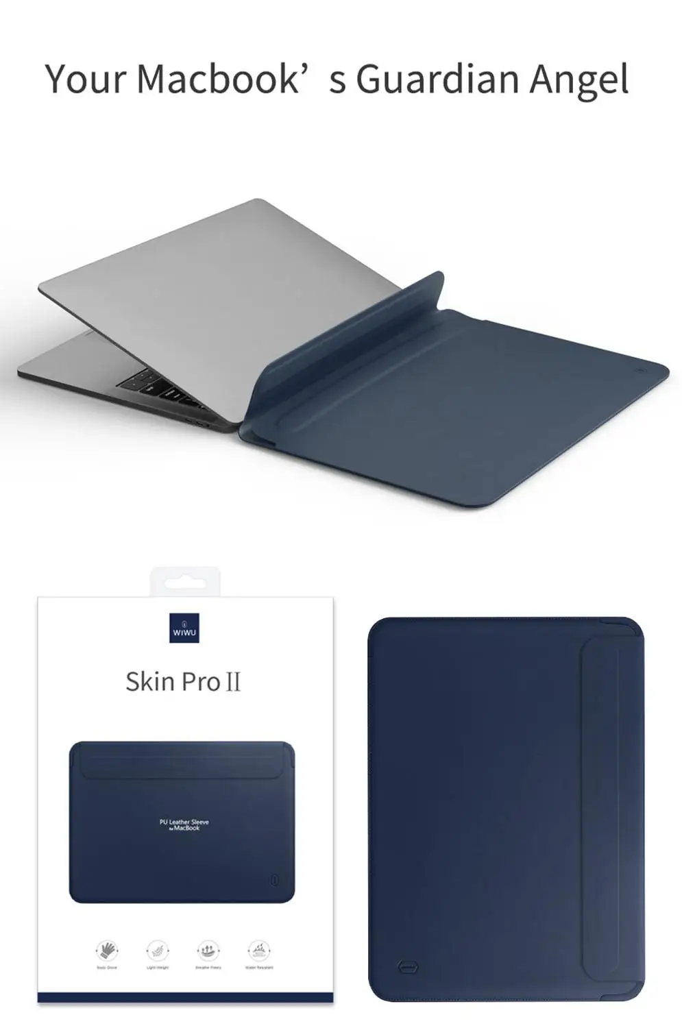 Чехол WIWU для ноутбука MacBook Air 13 водонепроницаемый чехол Pro 15 из искусственной
