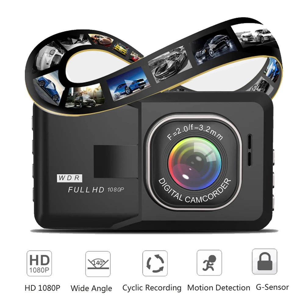 Full HD 1080P видео регистратор Регистраторы Ночное видение авто 3 дюймов Dash Cam Видеорегистраторы для автомобилей Камера Dash Cam Обнаружение движения dvr' ы