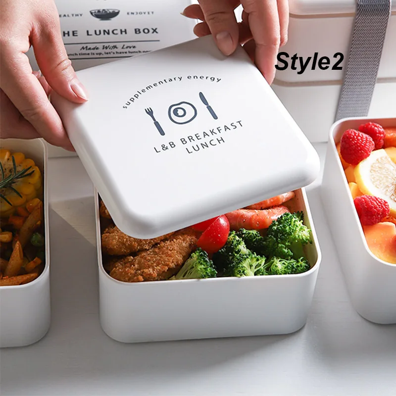 Style2 UNTIOR Bento Box Set 2 слоя Ланч-бокс с суповой кружкой двойной герметичный изолированный портативный контейнер для хранения пищи кухонная посуда - Цвет: Style2