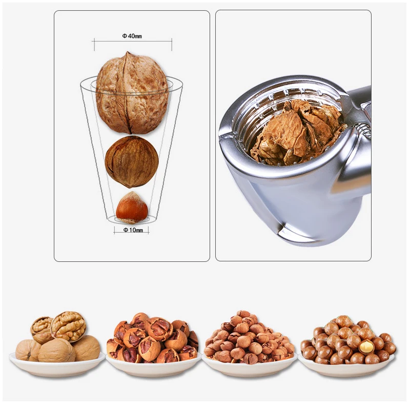

Zinc Alloy Nutcracker Sheller Crack almond Walnut Pecan Hazelnut Filbert Nut Kitchen Nut Sheller Clip Tool Clamp Plier Cracker