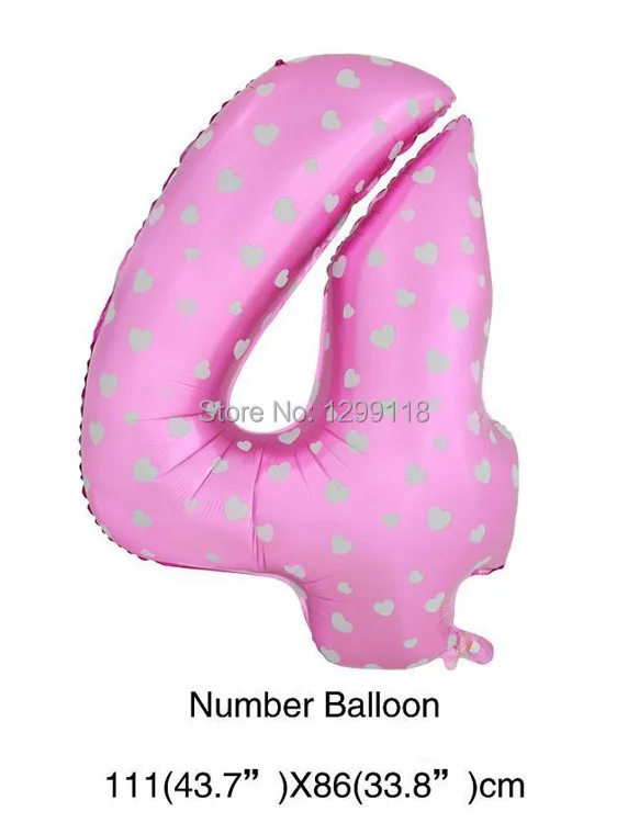40 дюймовые большие розовые синие точечные фольгированные шары с цифрами цифры