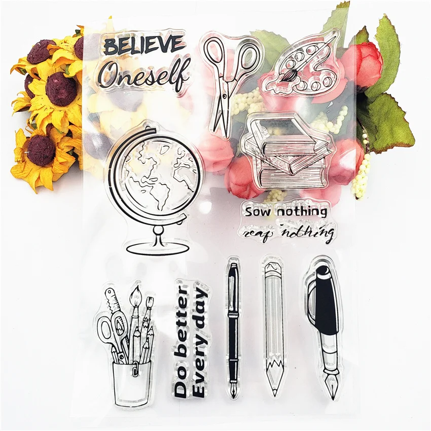 Tellurion очистить резиновый штамп ручки прозрачные штампы для рукоделия