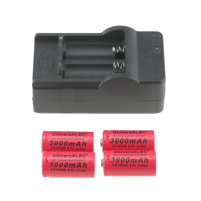 3000mAh перезаряжаемая 3,7 V литий-ионная 16340 батарея CR123A батарея для светодиодный фонарик дорожное настенное зарядное устройство для батареи 16340 CR123A