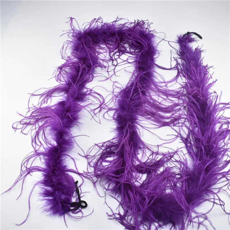 Purple Red Красивые 2 м/лот пушистое страусиное перо костюм с боа/шоу/Свадебный танцор вечерние украшения Шлейфы и DIY Перья для рукоделия - Цвет: Purple Red