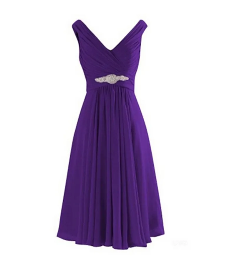 dark purple Платья подружки невесты мятно-зеленые шифоновые плиссированные платья с v-образным вырезом лавандового и кораллового цвета, дешёвые Выпускные платья до 50 лет vestido de festa De Casamento - Цвет: dark purple