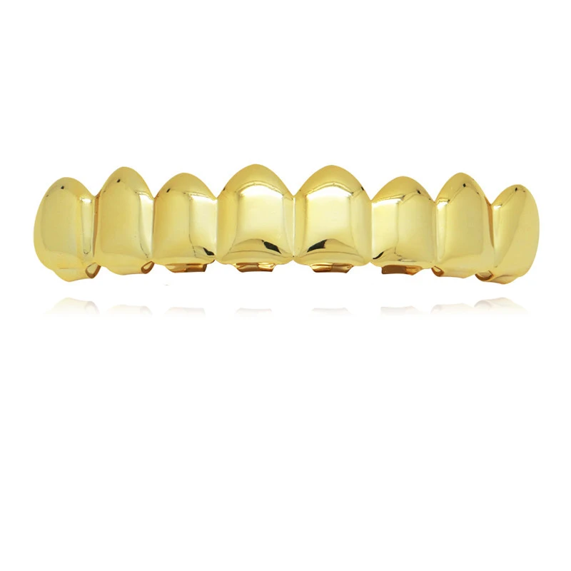 gold top Хип-хоп ЗУБЫ Grillz Топ снизу золотые грили стоматологические Хэллоуин вампирский зуб шапки Косплей Рэппер рот ювелирные изделия вечерние XHYT1014-G - Окраска металла: gold top