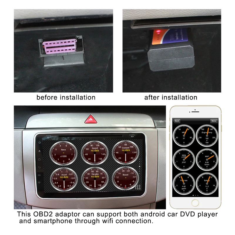 Тыква Wifi интерфейс OBD2 Автомобильная диагностика obd-ii инструмент авто программное обеспечение для сканера для устройств Apple IOS IPhone и Android